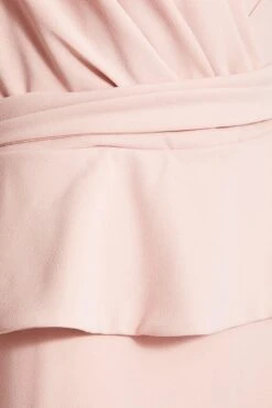 Nude Wrap Peplum Maxi Dress -Dazzle Dresses 00100018179 ZS