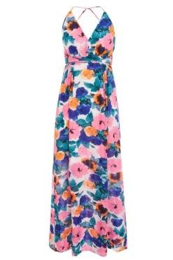 Blue Chiffon Maxi Dress