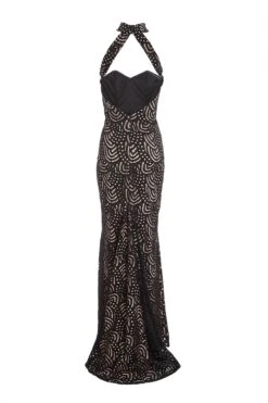 Black Lace Fishtail Maxi Dress -Dazzle Dresses 00100026146 ZB
