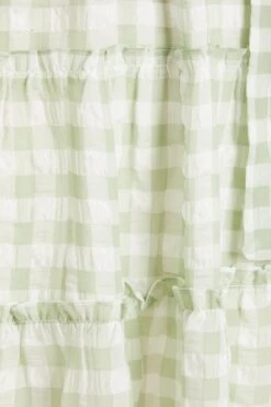 Sage Gingham Wrap Skater Dress -Dazzle Dresses 00100029429 ZS