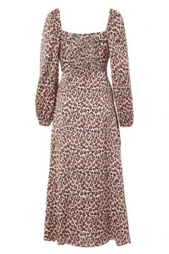 Pink Animal Print Midi Dress -Dazzle Dresses 00100031402 ZB