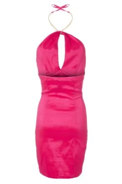 Pink Chain Halterneck Dress -Dazzle Dresses 00100031580 ZB