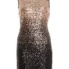 Rose Gold Ombre Sequin Backless Dress