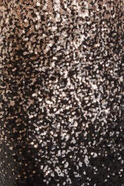 Rose Gold Ombre Sequin Backless Dress -Dazzle Dresses 00100031895 ZS