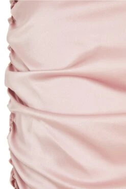 Pink Satin Bardot Bodycon Dress 11 Pink Satin Bardot Bodycon Dress -Dazzle Dresses 00100032083 ZS