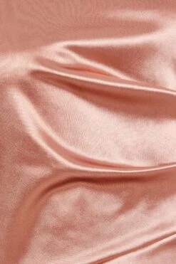 Rose Gold Satin One Shoulder Midi Dress -Dazzle Dresses 00100032397 ZS