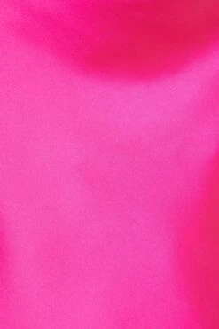 Hot Pink Satin Slip Midi Dress -Dazzle Dresses 00100033377 ZS