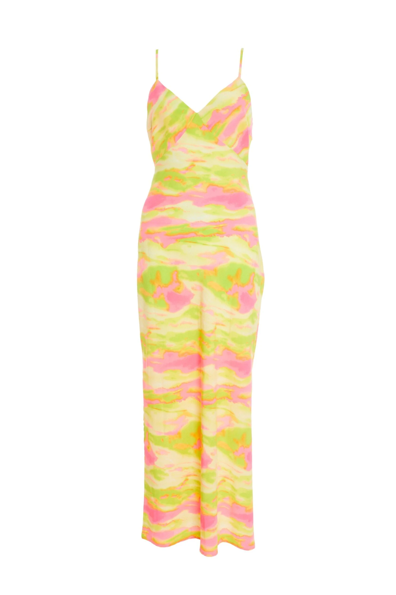 Lime Marble Print Tie Back Midi Dress 1 Lime Marble Print Tie Back Midi Dress