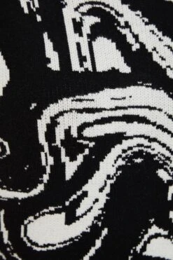 Black Marble Print Mini Jumper Dress -Dazzle Dresses 00100034803 ZS