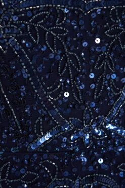 Navy Sequin Maxi Dress -Dazzle Dresses 00100034938 ZS