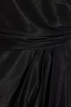 Black Ruched Midi Dress -Dazzle Dresses 00100034952 ZS