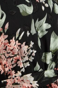 Black Floral Tiered Skater Dress 11 Black Floral Tiered Skater Dress -Dazzle Dresses 00100035157 ZS