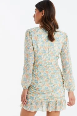 Multicoloured Floral Bodycon Mini Dress -Dazzle Dresses 00100035162 XB