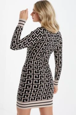 Stone Geometric Mini Jumper Dress -Dazzle Dresses 00100035238 XB