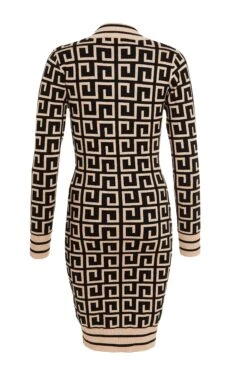 Stone Geometric Mini Jumper Dress -Dazzle Dresses 00100035238 ZB
