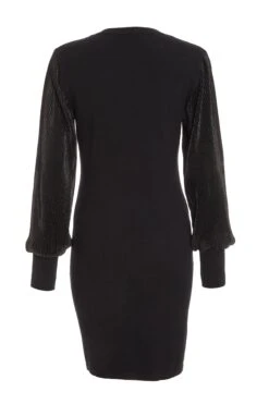 Black Light Knit Bodycon Mini Dress -Dazzle Dresses 00100035258 ZB