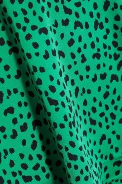 Green Animal Print Skater Dress -Dazzle Dresses 00100035494 ZS