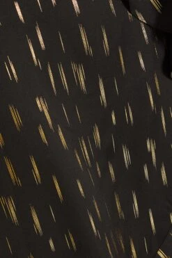 Black Metallic Stripe Midi Dress -Dazzle Dresses 00100035652 ZS