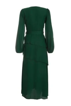 Green Chiffon Wrap Maxi Dress -Dazzle Dresses 00100035677 ZB