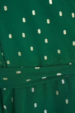 Bottle Green Chiffon Foil Mini Dress -Dazzle Dresses 00100035760 ZS