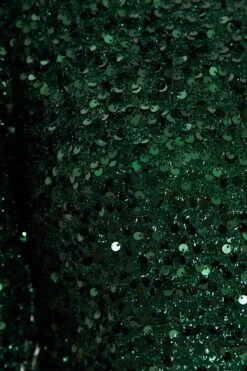 Bottle Green Sequin One Shoulder Mini Dress -Dazzle Dresses 00100035761 ZS