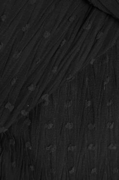 Black Chiffon Crinkle Halter Neck Midi Dress -Dazzle Dresses 00100035779 ZS