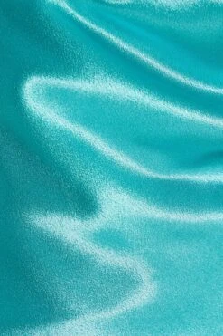 Aqua Satin Cross Back Maxi Dress -Dazzle Dresses 00100035943 ZS