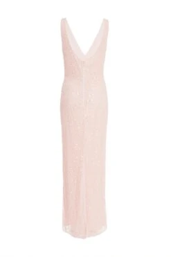 Nude Sequin Maxi Dress -Dazzle Dresses 00100035955 ZB