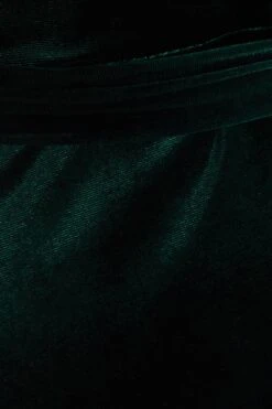 Bottle Green Velvet Wrap Midi Dress -Dazzle Dresses 00100036005 ZS