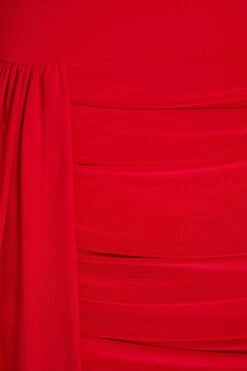 Red Ruched Drape Mini Dress -Dazzle Dresses 00100036049 ZS