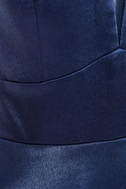 Navy Satin Maxi Dress -Dazzle Dresses 00100036085 ZS