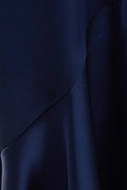 Navy Satin Wrap Maxi Dress -Dazzle Dresses 00100036141 ZS