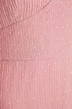 Pink Chiffon Crinkle Midi Dress -Dazzle Dresses 00100036160 ZS