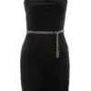Black Velvet Diamante Mini Dress
