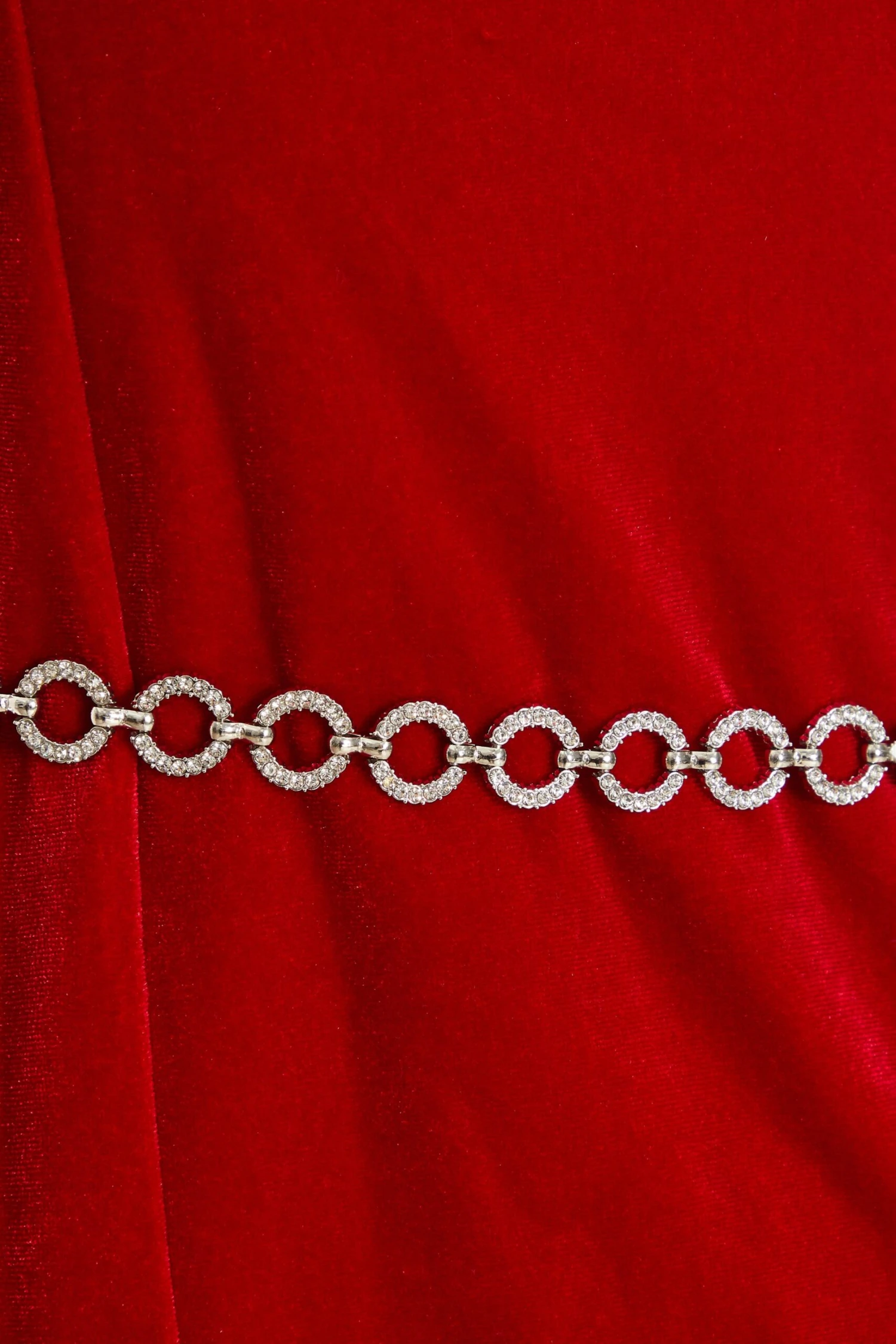 Red Velvet Diamante Mini Dress 6 Red Velvet Diamante Mini Dress - Image 6