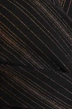 Black Shimmer Wrap Bodycon Midi Dress -Dazzle Dresses 00100036175 ZS