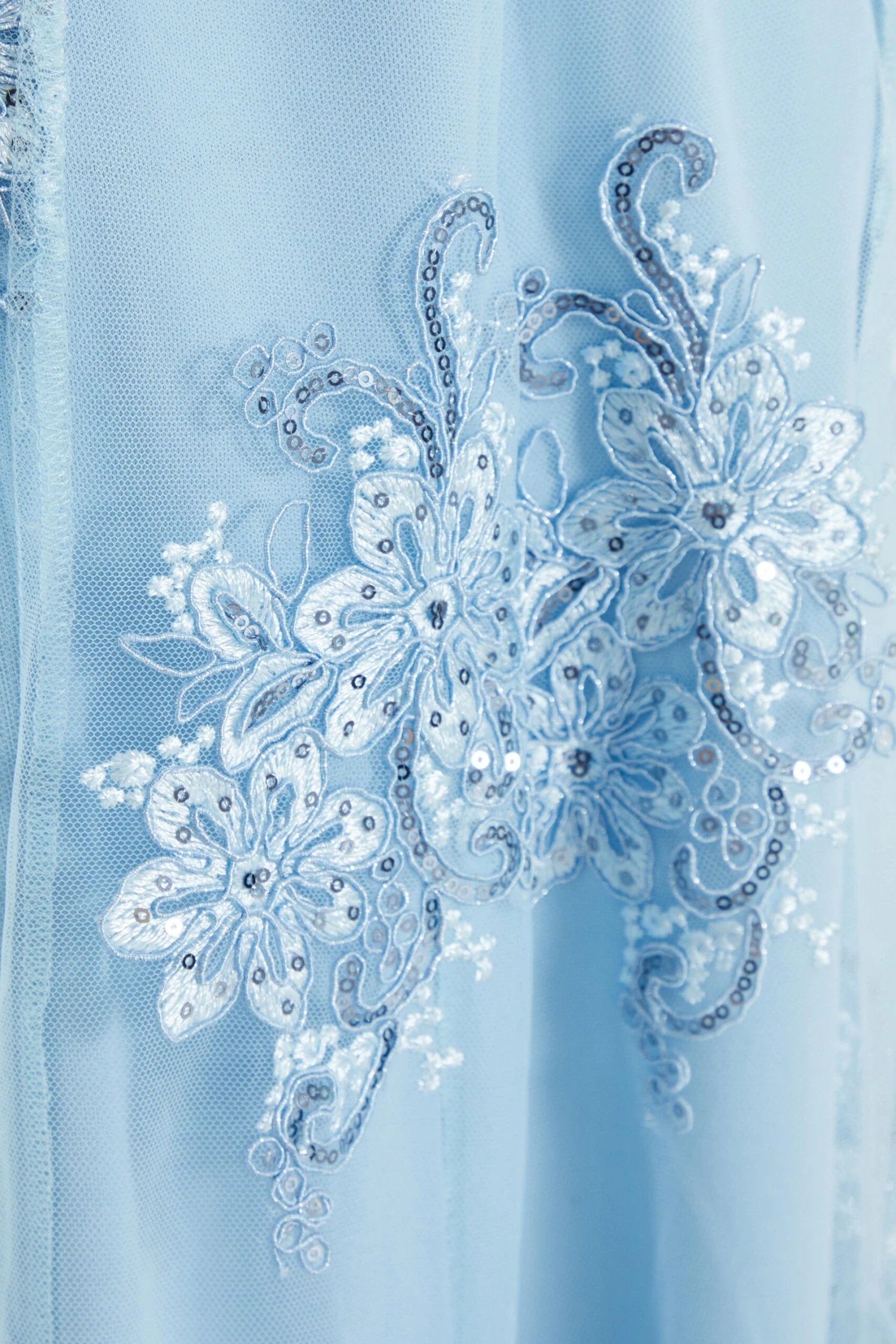 Blue Embroidered Dip Hem Dress 6 Blue Embroidered Dip Hem Dress - Image 6