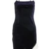 Blue Velvet Diamante Trim Mini Dress