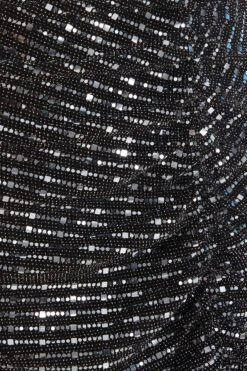 Black Sequin Ruched Bodycon Mini Dress -Dazzle Dresses 00100036283 ZS