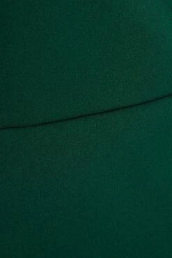 Bottle Green One Shoulder Bow Midi Dress -Dazzle Dresses 00100036301 ZS