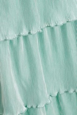 Mint Plisse Tiered Midi Dress -Dazzle Dresses 00100036443 ZS