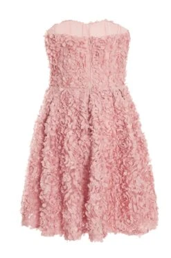 Pink Chiffon Floral Mini Dress -Dazzle Dresses 00100036452 ZB