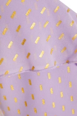 Lilac Chiffon Foil Midi Dress -Dazzle Dresses 00100036461 ZS