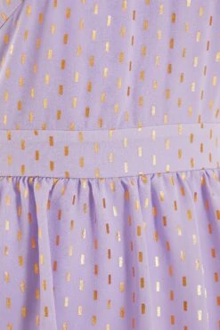 Lilac Chiffon Foil Tiered Mini Dress -Dazzle Dresses 00100036462 ZS