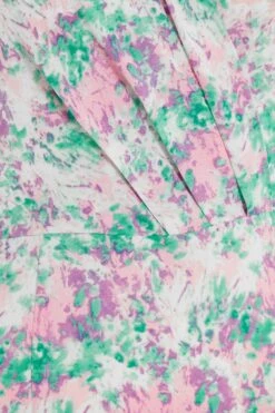 Pink Smudge Print Frill Maxi Dress -Dazzle Dresses 00100036463 ZS