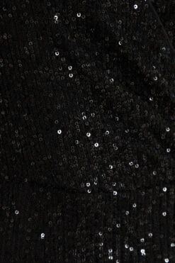 Black Sequin Wrap Midi Dress -Dazzle Dresses 00100036495 ZS