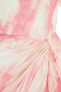 Pink Brush Stroke Midi Dress -Dazzle Dresses 00100036521 ZS