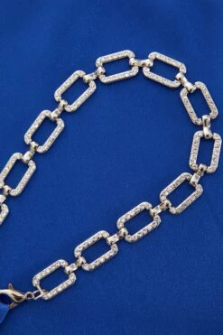 Blue Satin Diamante Midi Dress -Dazzle Dresses 00100036531 ZS