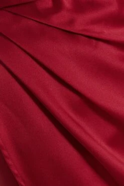 Berry Satin One Shoulder Midi Dress -Dazzle Dresses 00100036594 ZS