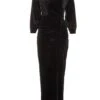 Black Velvet Wrap Maxi Dress